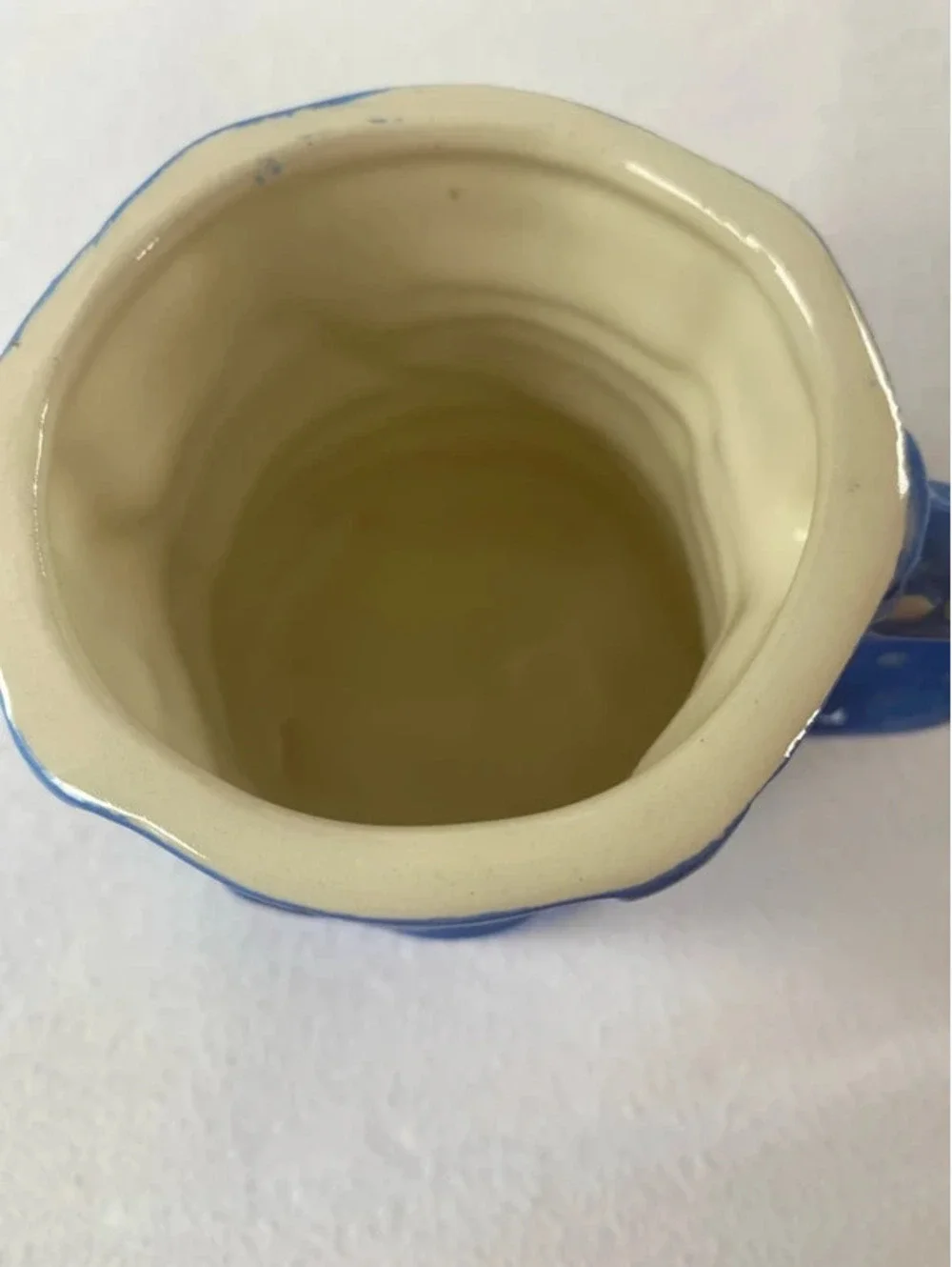 Vintage Blue Denim Creamer Ceramic W/ Virginia on Cup